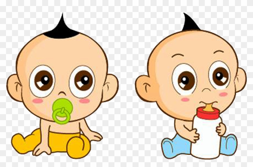 Infant Cartoon Milk Child And Baby Twins - Q 版 小 寶寶 Clipart #5700370