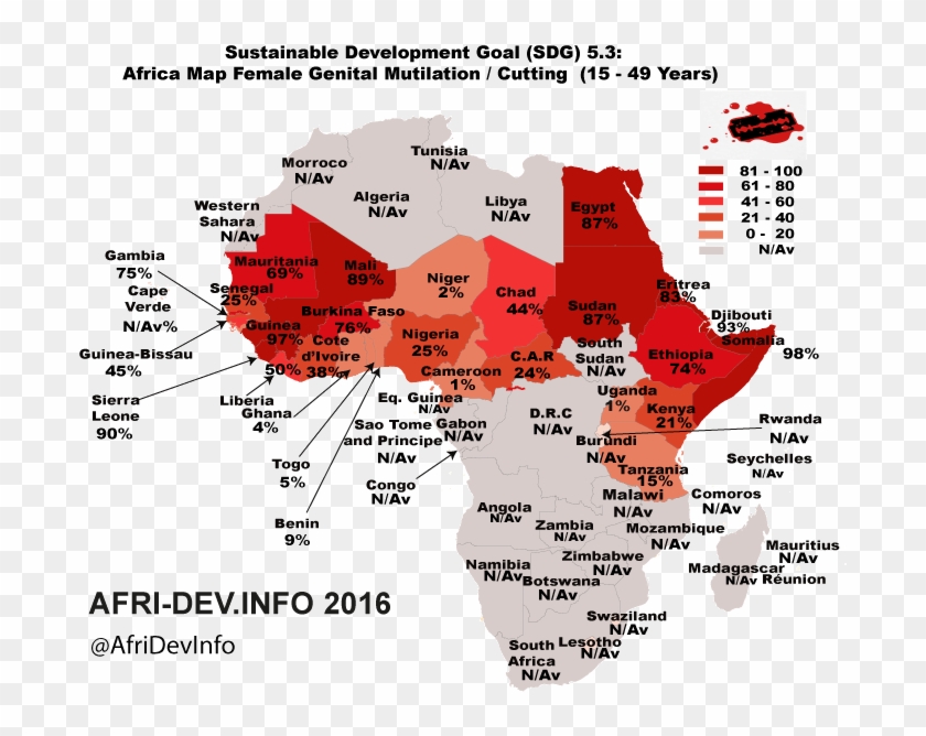 Africa Map Female Genital Mutilation Cutting - Women In Africa Map Clipart #5701282