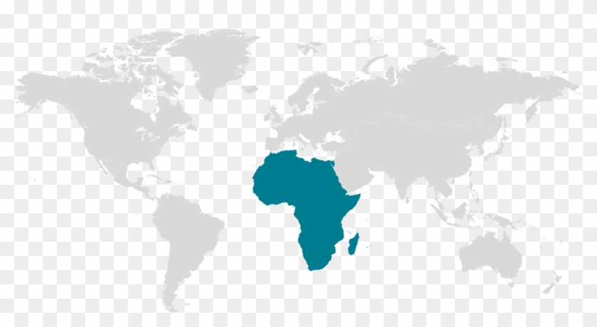 Map Of Africa Png - Map Of World Grey Clipart #5701973