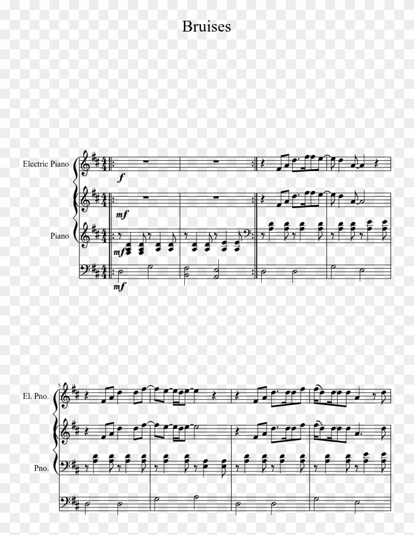 Bruises Sheet Music 1 Of 7 Pages - Partition Piano Down Jason Walker Clipart