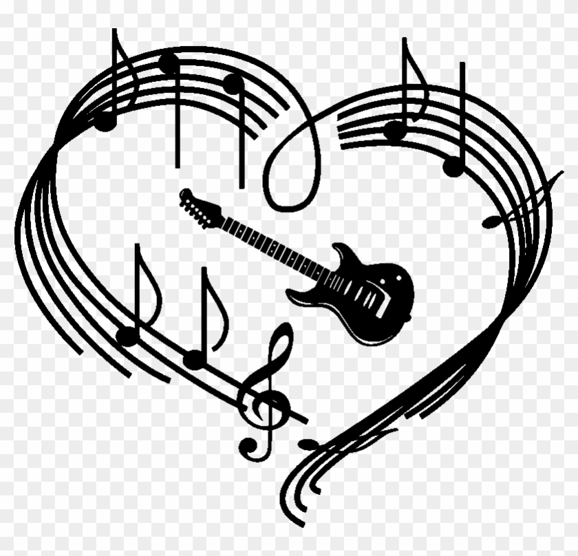 Sticker Musique Melodie D Amour Ambiance Sticker Kc12388 - Music Notes And Hearts Clipart