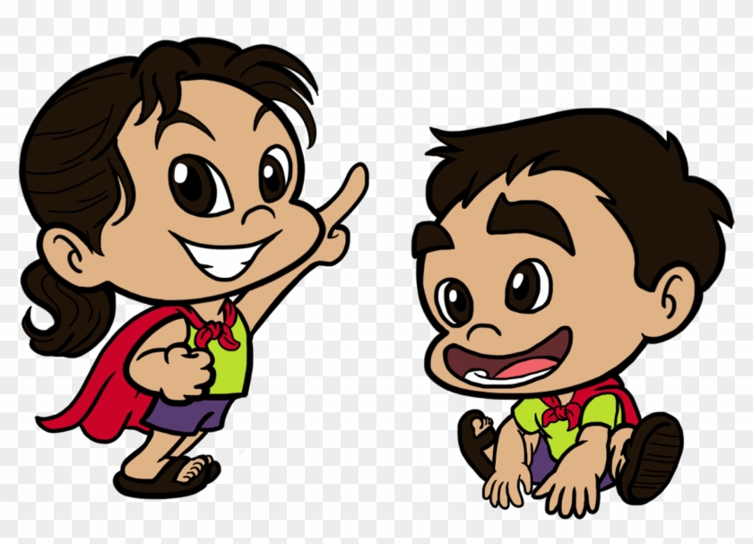 Los Niños Aprenden Jugando En La Computadora - Cartoon Clipart #5703481