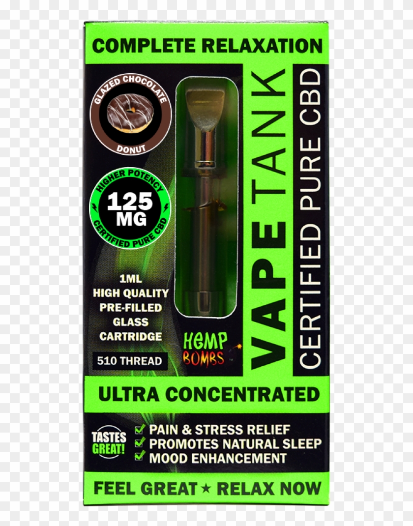Hemp Bombs Glazed Chocolate Donut - Cbd Vape Tank Clipart #5706285