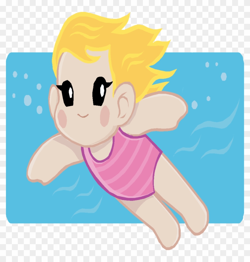 Swimming Clipart Cartoon - Clip Art Girl Swimming - Png Download