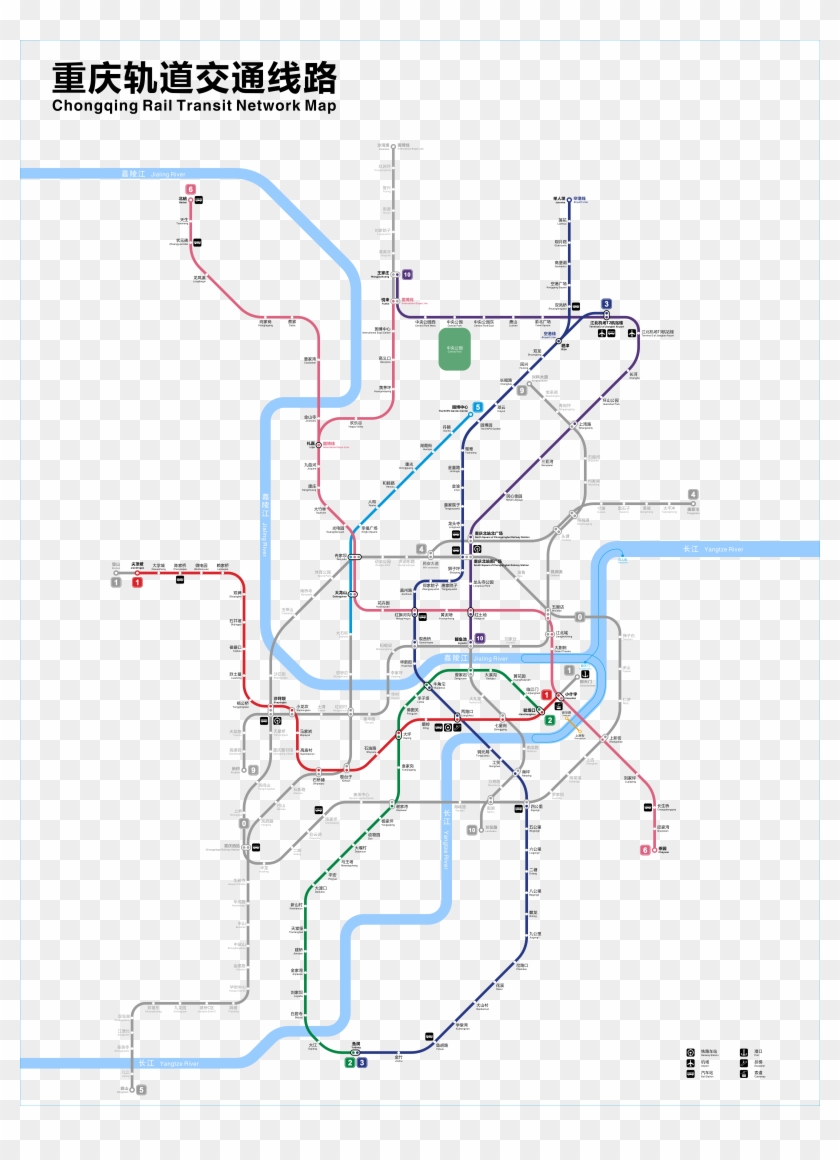 Chongqing Rail Transit Map - Chongqing Metro Map 2018 Clipart #5706909
