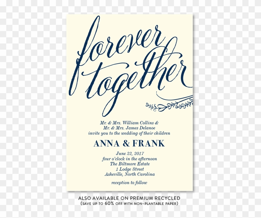 Forever Together Gorgeous Wedding Invitations - Calligraphy Clipart #5707633