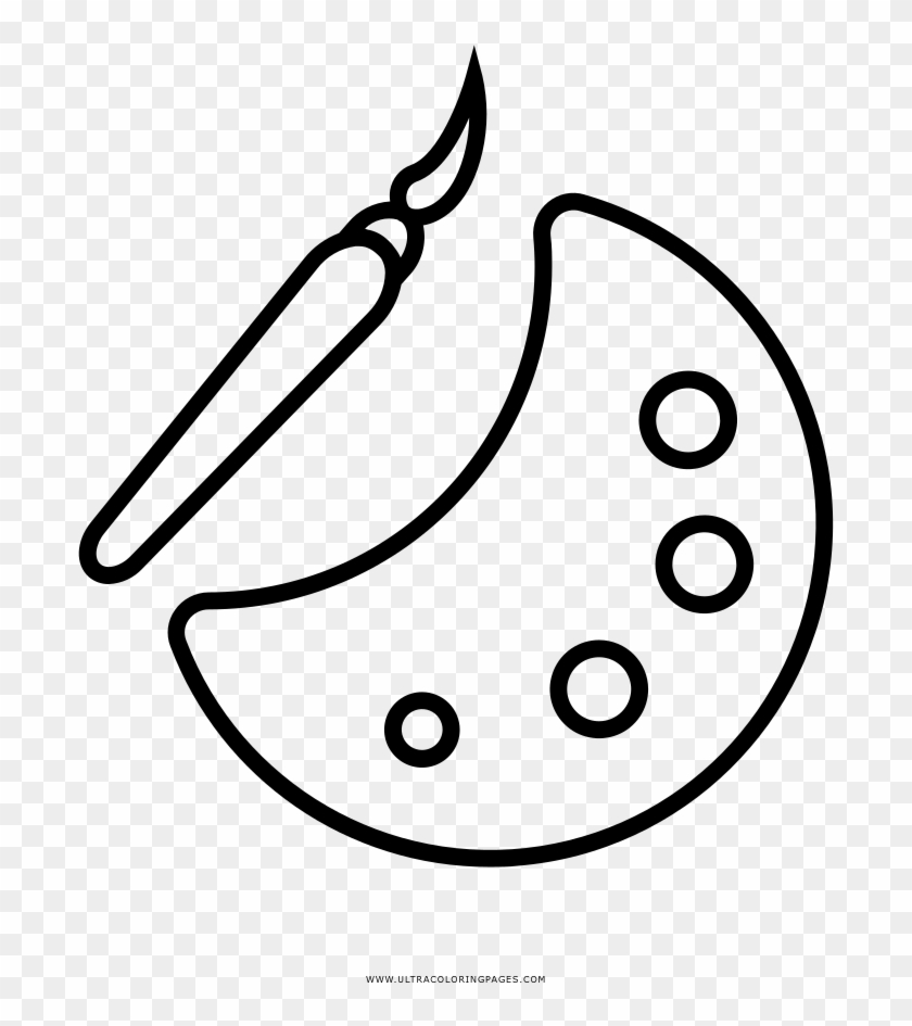 Paint Palette Coloring Page - Line Art Clipart