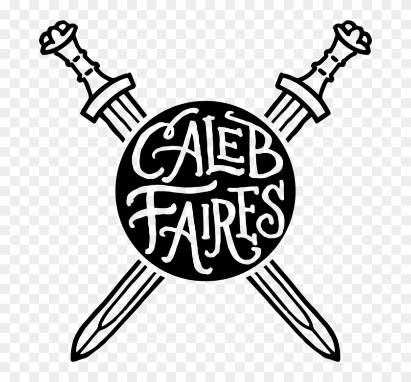 Custom Hand-lettered Rubber Stamp Badge Caleb Faires - Line Art Clipart #5709665