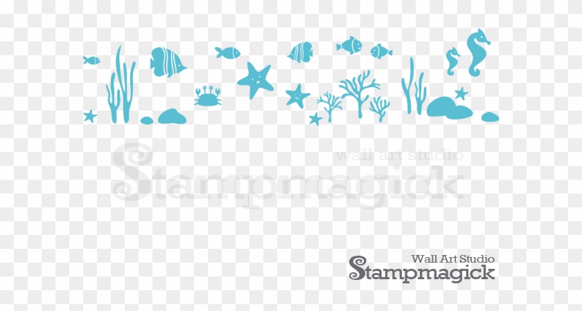 Sea Fish Border Wall Decal For Baby Nursery, K329 Stampmagick - Illustration Clipart #5710086