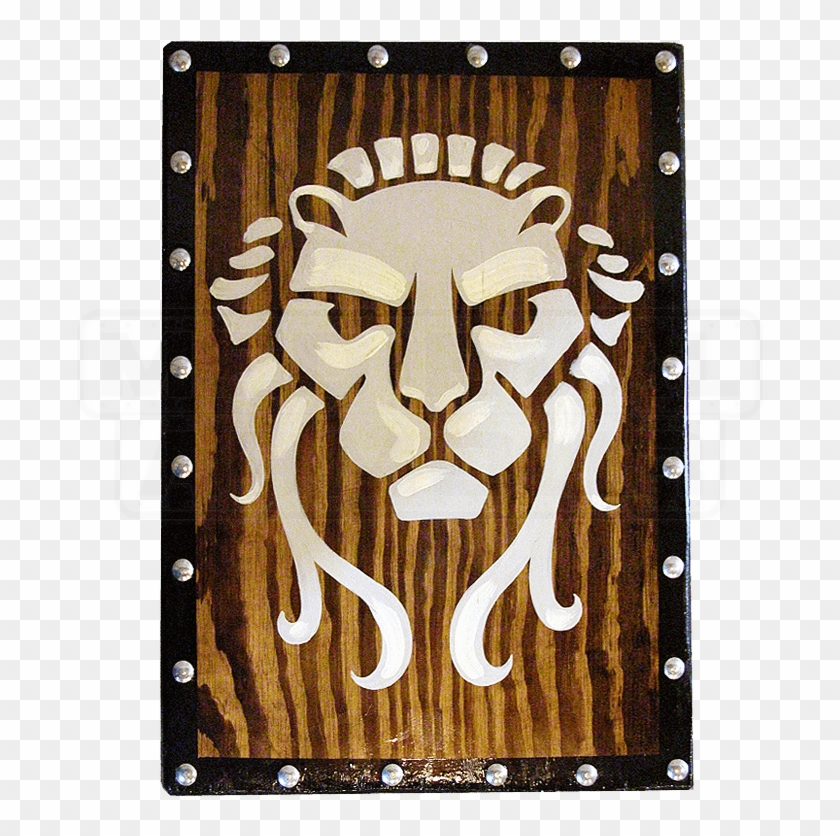 Early Wooden Roman Lion Face Shield - Shield Clipart