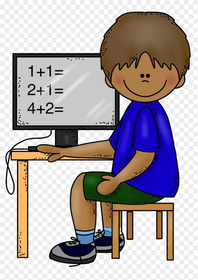 Baby Scrapbooking Clip Art Border Images Gallery - Boy With Computer Clip Art - Png Download