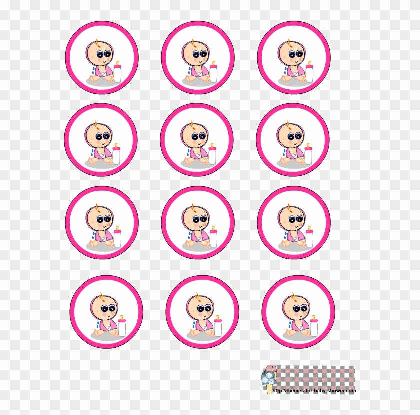 Round Labels For Girl Baby Shower - Sticker De Baby Shower Para Imprimir Clipart