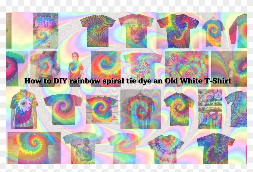 How To Diy Rainbow Spiral Tie Dye An Old White T-shirt - Visual Arts Clipart