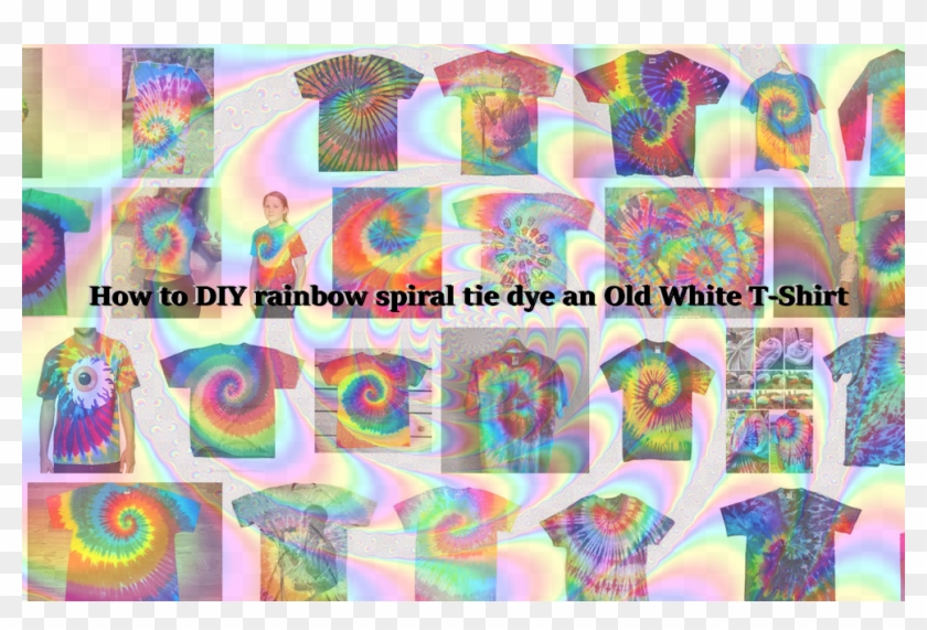 How To Diy Rainbow Spiral Tie Dye An Old White T-shirt - Visual Arts Clipart #5712914