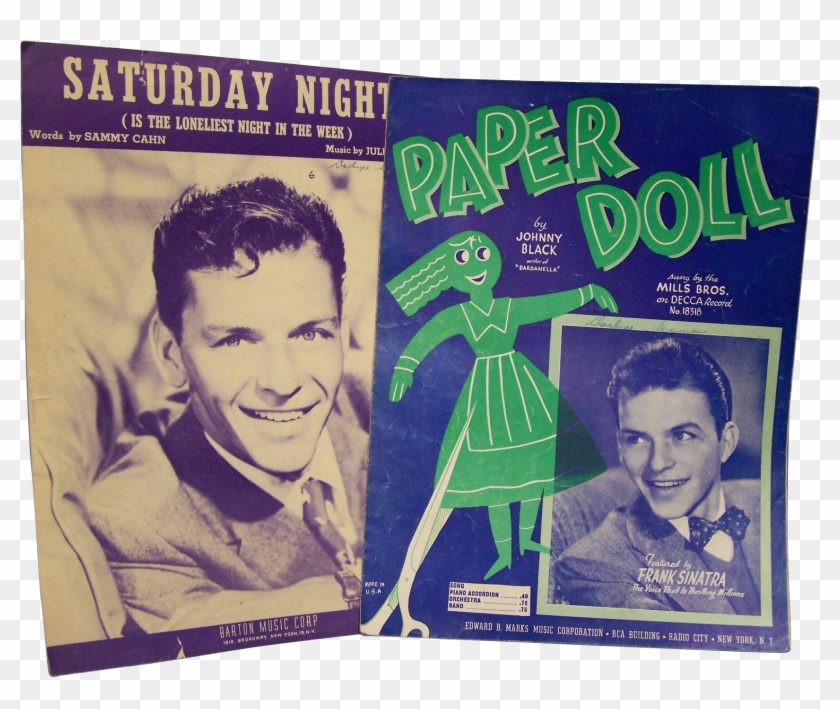 Sheet Music Frank Sinatra Paper Moon Saturday Night - Retro Style Clipart #5713368