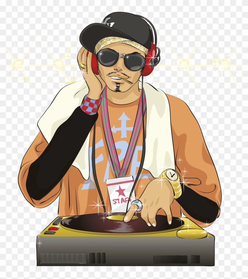 Vector Free Library Hip Hop Disc Jockey Cartoon Clip - Hip Hop Dj Clip Art - Png Download