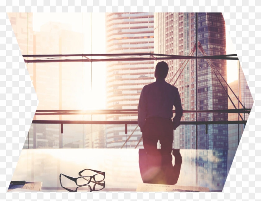 A Business Man In His Office Looking Out Of The Window - Business Clipart #5714100