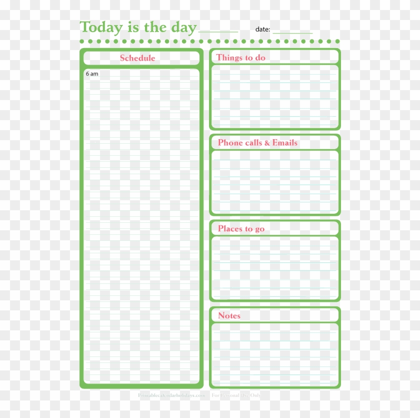 Free Printable Daily Planner 133955 - Day To Do List Clipart #5714218