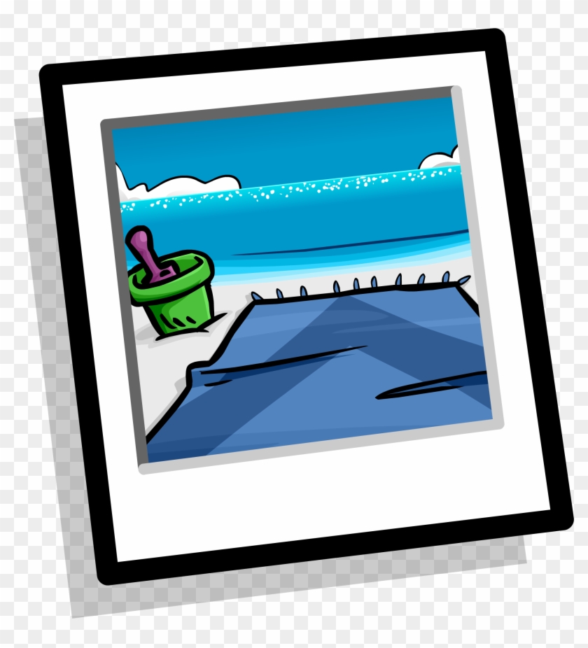 A Day At The Beach Png - Club Penguin Town Background Clipart #5714542