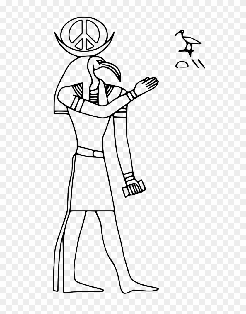 2013 April 07 Peacesymbol 189387 Egypt Flag Coloring - Thoth Egyptian God Drawing Clipart #5715832