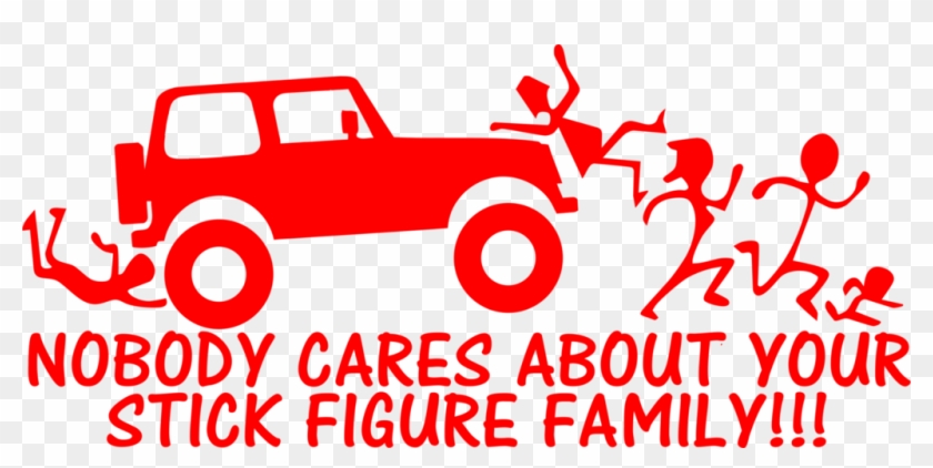 Stick Figure Family Nobody Cares Jeep - Tpa Clipart #5716193