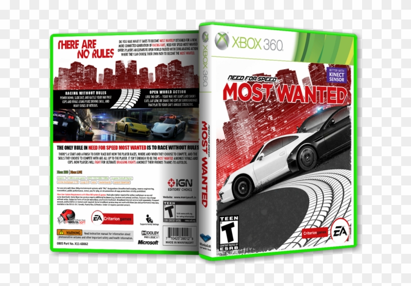 Need For Speed - Need For Speed Most Wanted Xbox 360 Box Clipart
