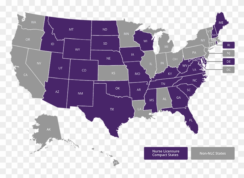 Strikingly Inpiration Nursing Compact States Map Why - John F. Kennedy Library Clipart