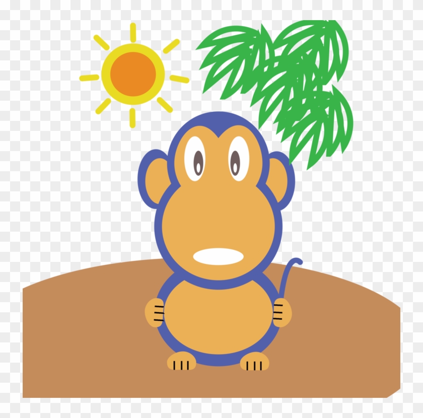 Monkey Ape Mammal Cartoon Cane City - Illustration Clipart #5719158