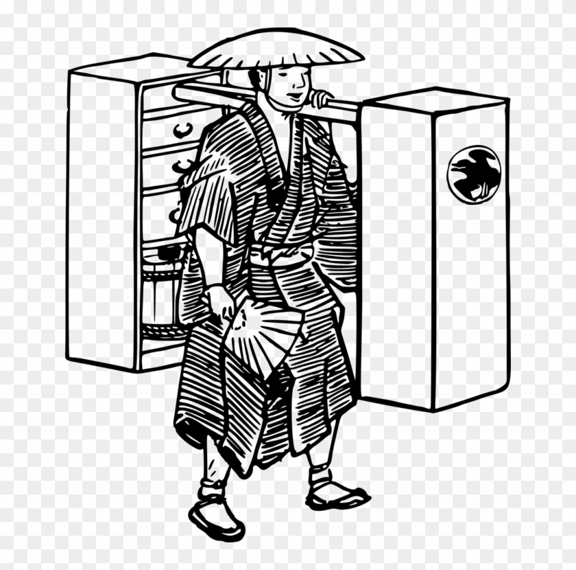 The Wonderful City Of Tokio Drawing Japan Black And - Standing Clipart