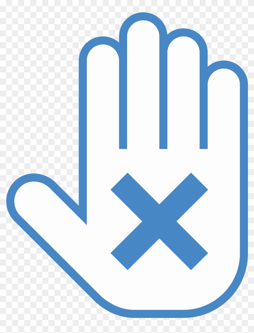 An Outline Of A Hand Is Held Up Facing You With An - Sign Clipart