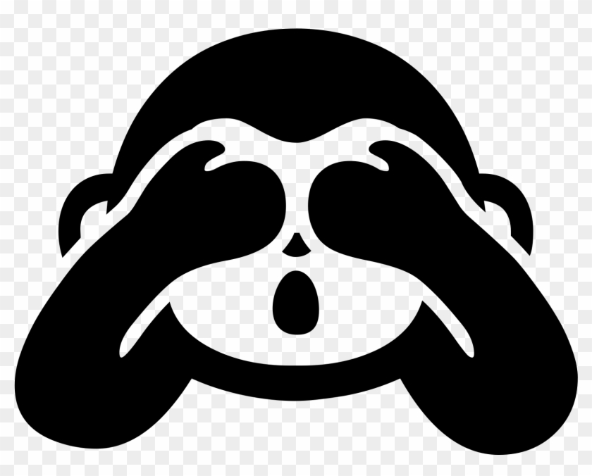 Monkey Emoji Black And White Png , Png Download - Monkey Emoji Png Black And White Clipart #5720838