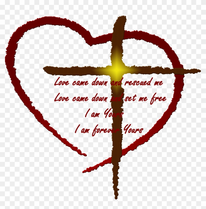 A Simple Cross Inside A Heart On My Left Hand - Over All These Virtues Put On Love Which Binds Them Clipart