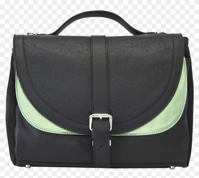 Schultertasche Leder Schwarz Metallic Grün Blackbeard - Messenger Bag Clipart