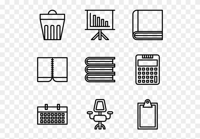 Office Supplies - Line Art Clipart
