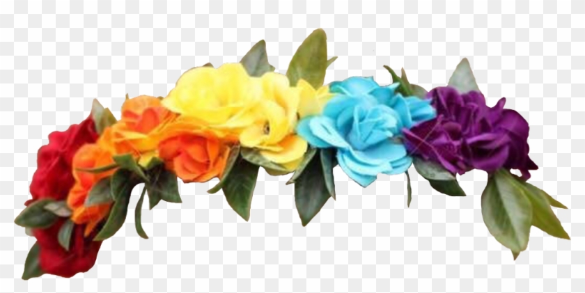 #flowercrown #flowers #flowerheadband #rainbow #pride - Rainbow Flower Crown Png Clipart
