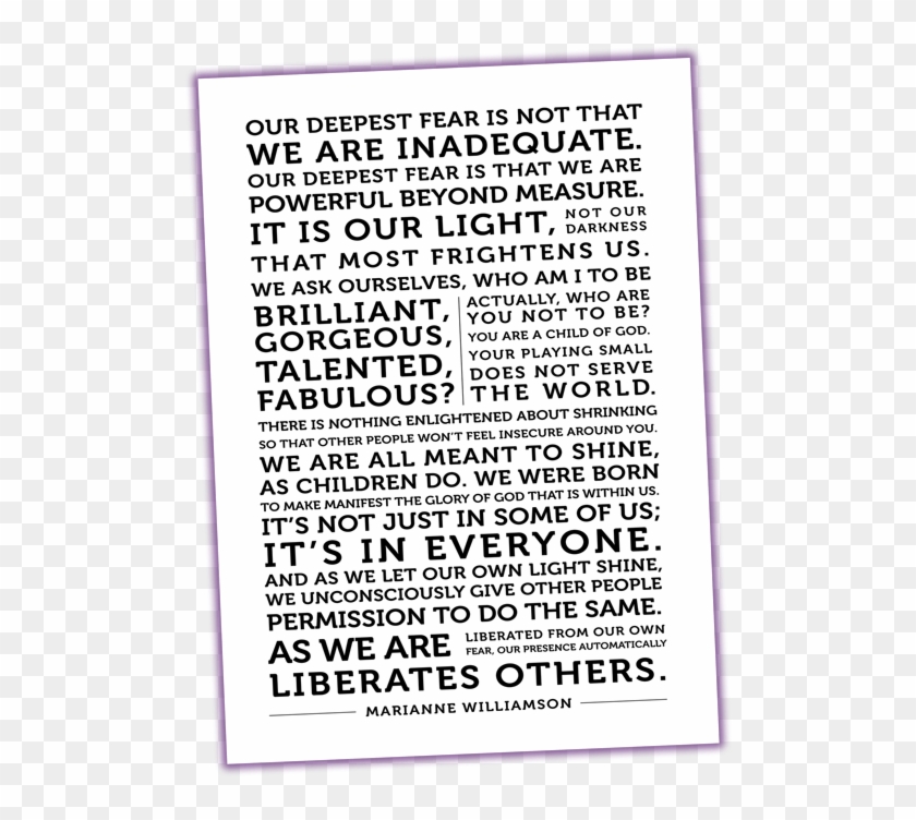 Our Deepest Fear , Png Download - Our Deepest Fear Quote Clipart