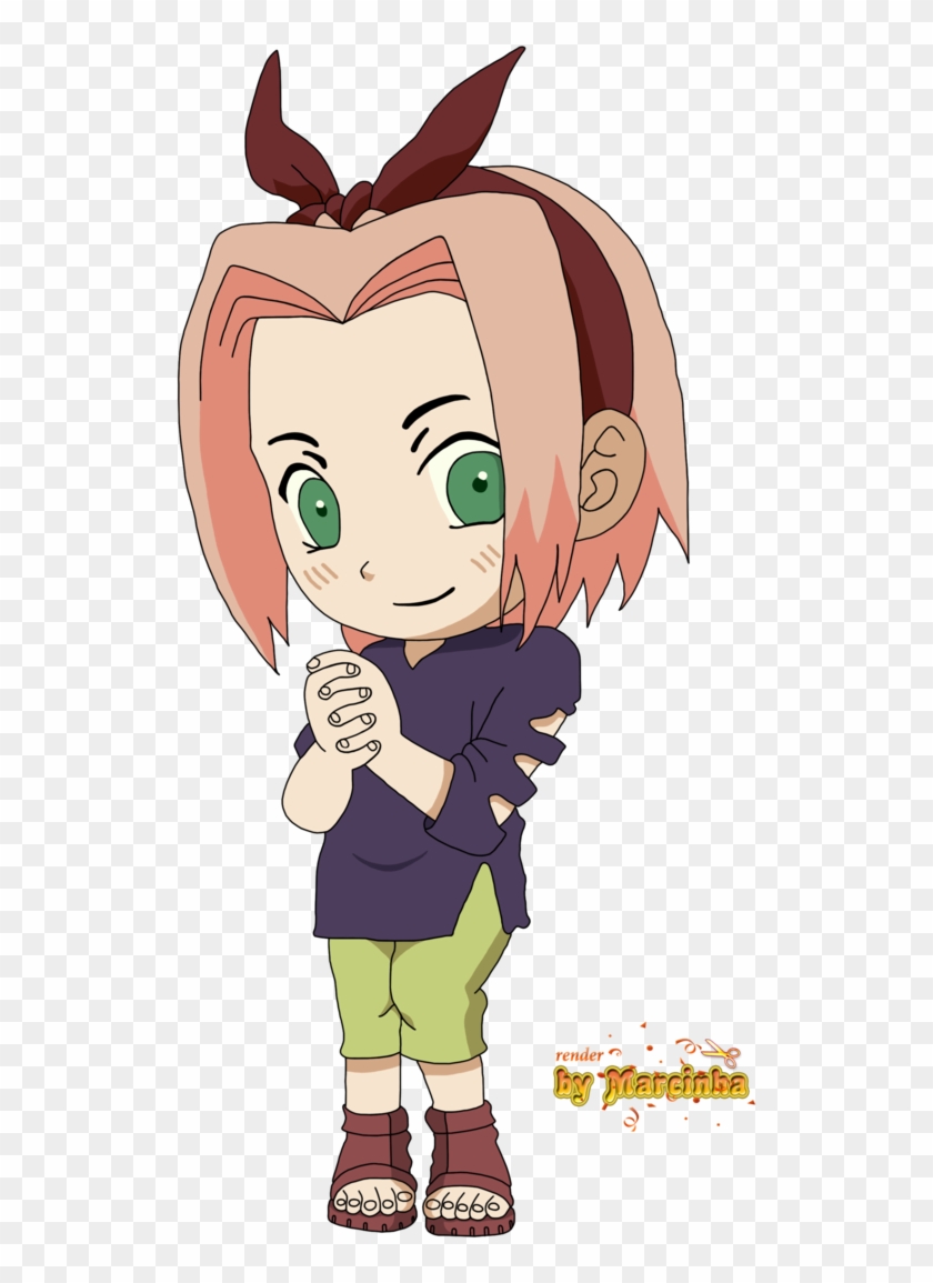 Render Sakura Haruno Childhood By Marcinha20-d4fd378 - Sakura Chibi Render Clipart #5724757