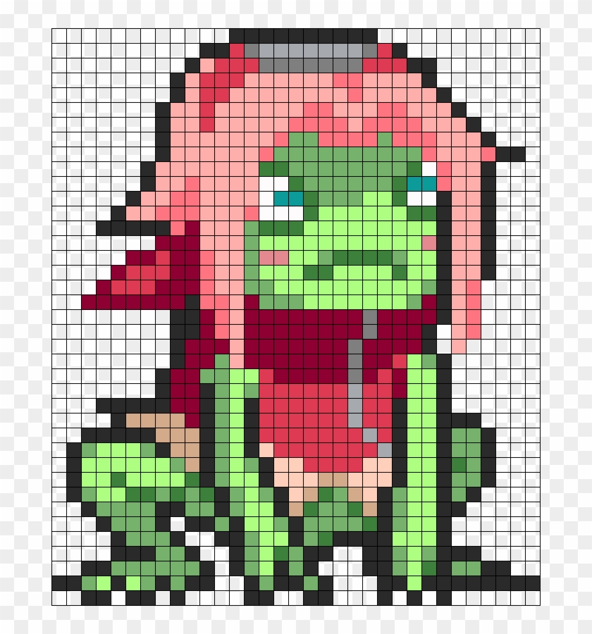 Haruno Sakura Frog Mode Sprite Perler Bead Pattern - Central City Brewing Co Ltd Clipart #5725166