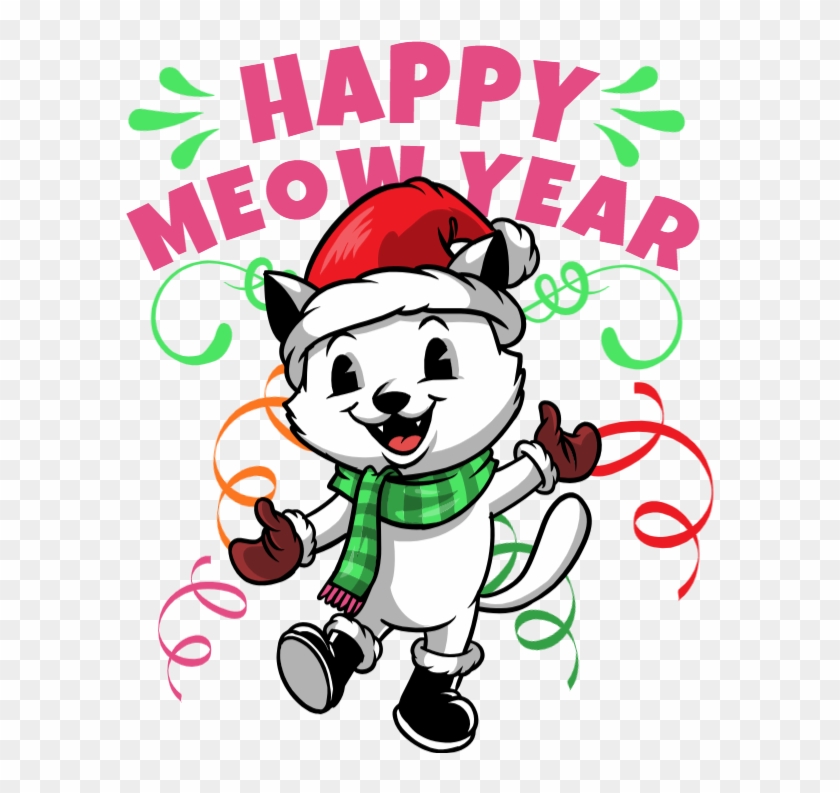 Happy Meow Year - Cartoon Clipart #5725426