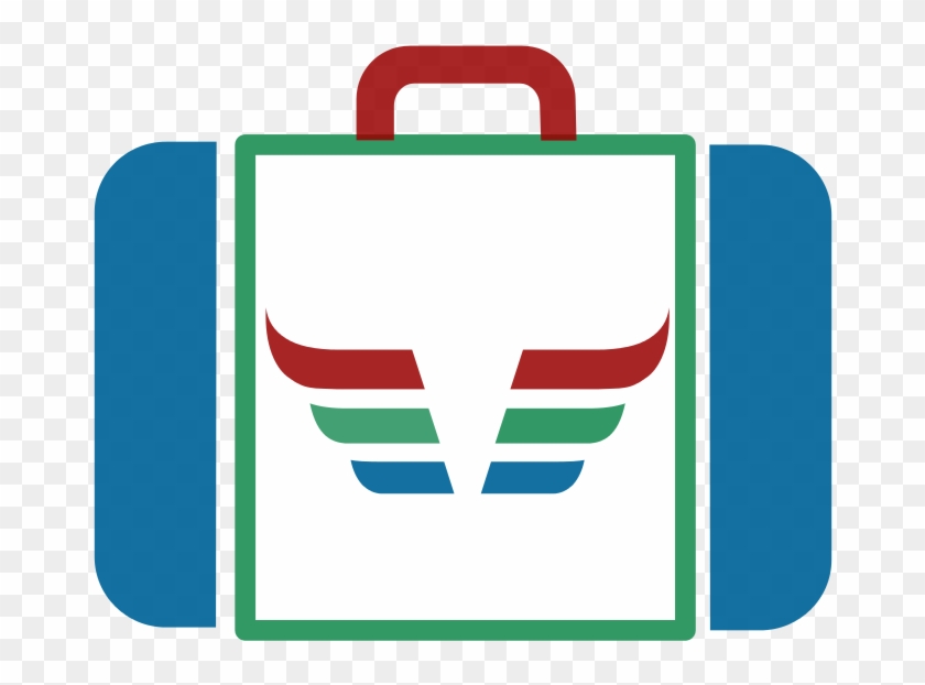 Suitcase Icon Blue Green Red Dynamic V171 - Briefcase Clipart #5726505