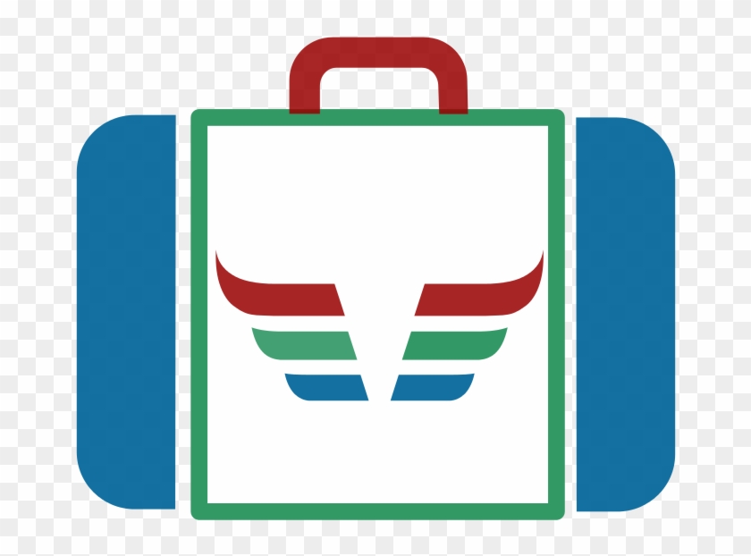 Suitcase Icon Blue Green Red Dynamic V171 - Briefcase Clipart