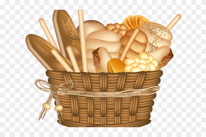 Bread Roll Clipart Bread Basket - Basket Of Bread Clipart Png Transparent Png #5727186