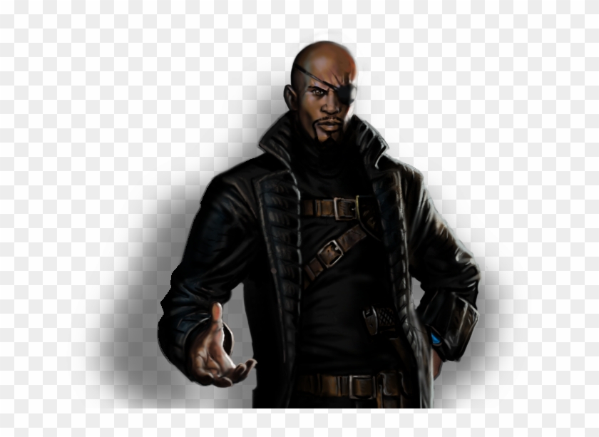 Nick Fury Png Download Image - Leather Jacket Clipart #5727465
