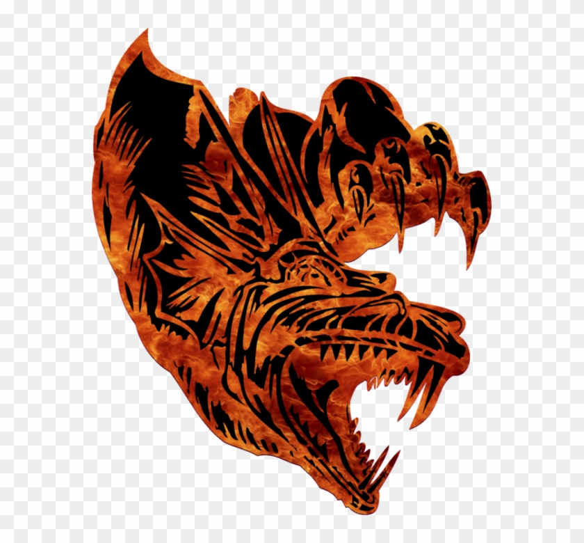 Dragon With Flames - Illustration Clipart