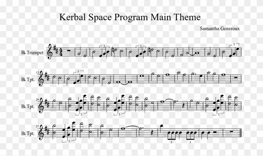 Kerbal Space Program Main Theme Sheet Music For Trumpet - Tudo Que Jesus Conquistou Na Cruz Partitura Clipart #5728789