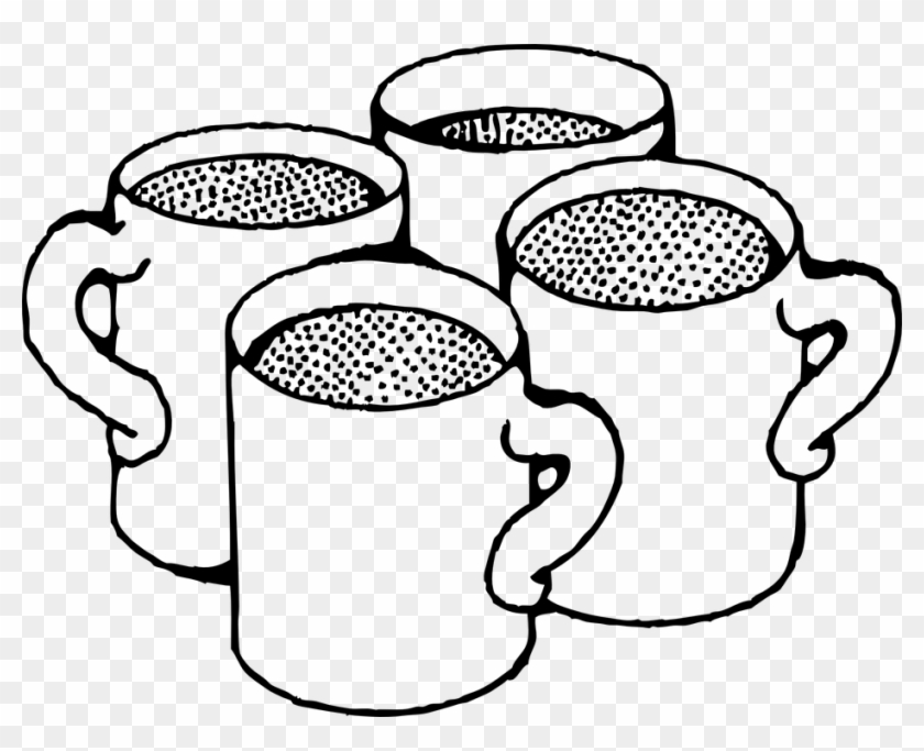 Coffee Mug Mug Cup Tea Mug Hot Chocolate - Cups Black And White Clipart #5731027