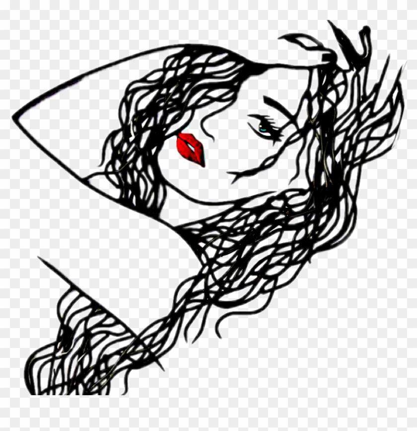#girl #outline #silhouette #lips #black #drawimg #sketch - Obrázky Kreslené Tužkou Lehké Cute Clipart #5731881