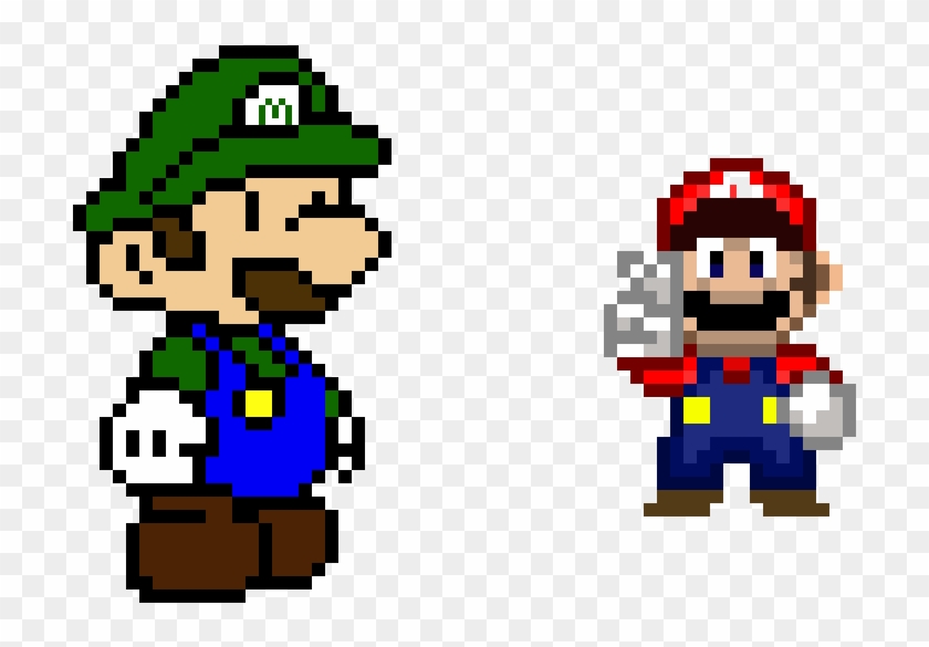 If Mario And Luigi Were Swapped - Mario En Pixel Art Clipart