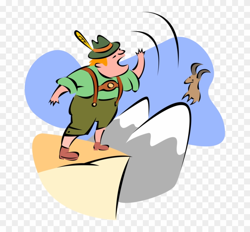 Vector Illustration Of Yodeling Swiss Mountaineer Yodels - Yodel Clipart - Png Download