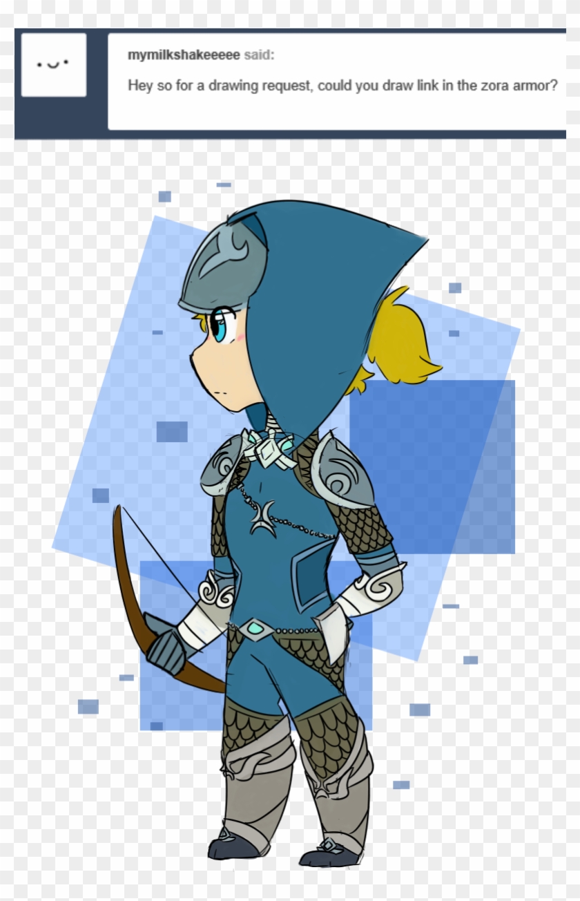Requested By @mymilkshakeeeee Just A Little Sketch, - Link Botw Zora Armor Clipart #5733400